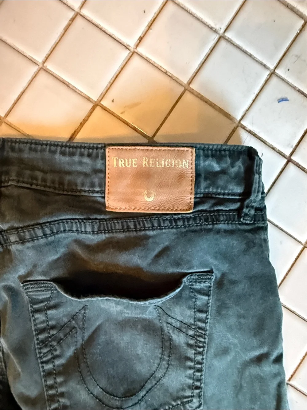 True Religion Dark Green Denim Jeans- worn a bunch but‎ still great- retail 90
